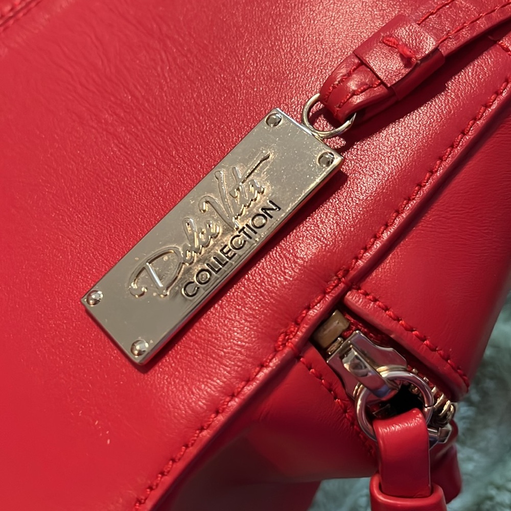 Dolce Vita red leather backpack I put the cherry keychain on it to look morecut - Picture 2 of 13